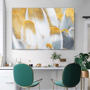 White And Gold Feathers