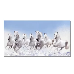 7 White Running Horses