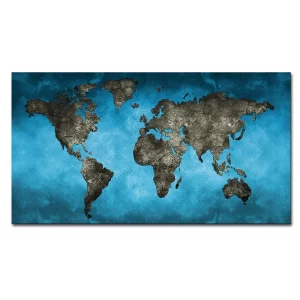 Blue & Grey World Map